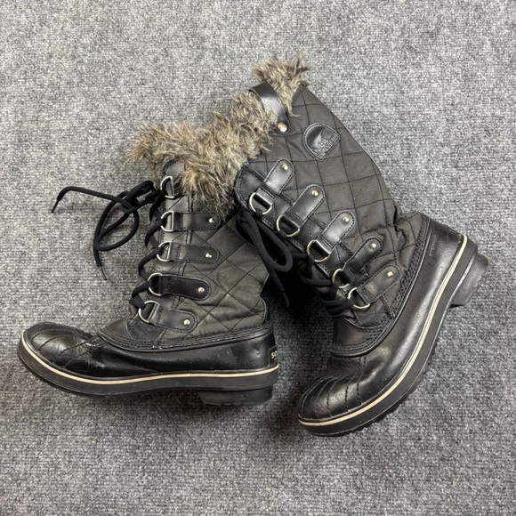 Sorel Shoes - SOREL Women’s Waterproof Tofino II Rubber Snow Boots Black w/Fur size: 7
